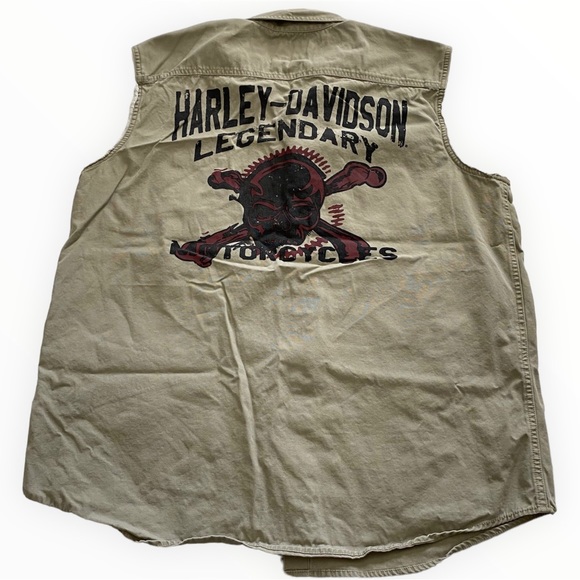 Harley Davidson sleeveless work shirt - Picture 2 of 5
